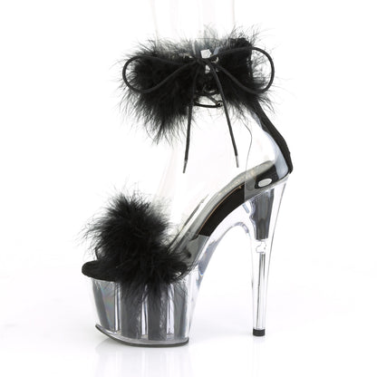 Pleaser Sandales pour femmes ADORE-724f CLR-BLK FUR / BLK FUR