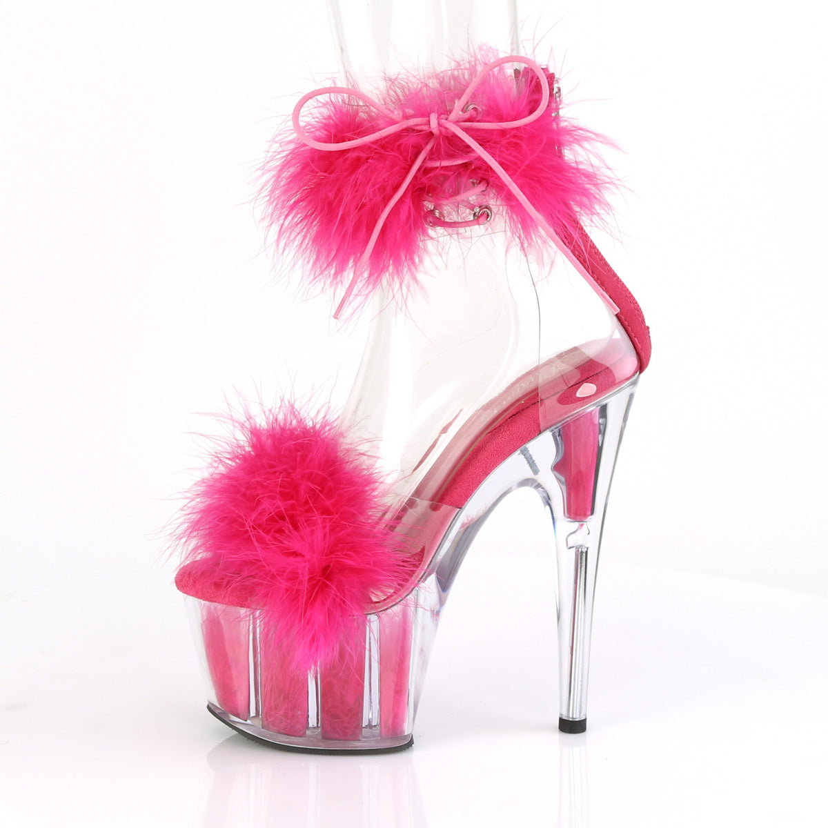 Pleaser Sandales pour femmes ADORE-724F CLR-H. Fourrure rose / h. Fourrure rose