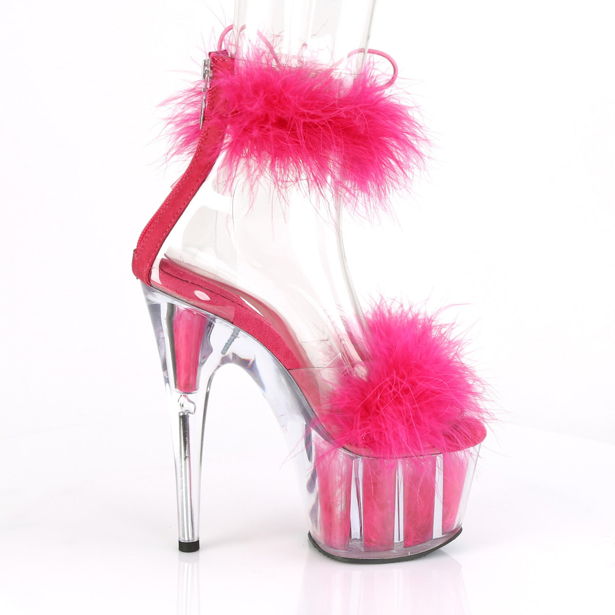 Pleaser Sandales pour femmes ADORE-724F CLR-H. Fourrure rose / h. Fourrure rose