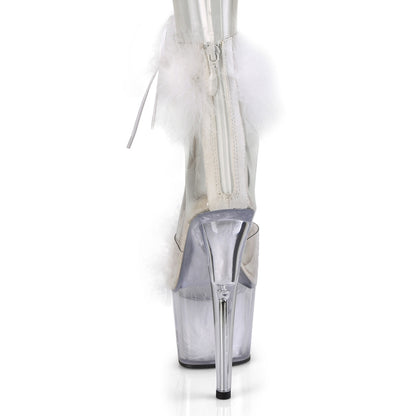 Pleaser Sandales pour femmes ADORE-724f CLR-WHT FUR / WHT FUR