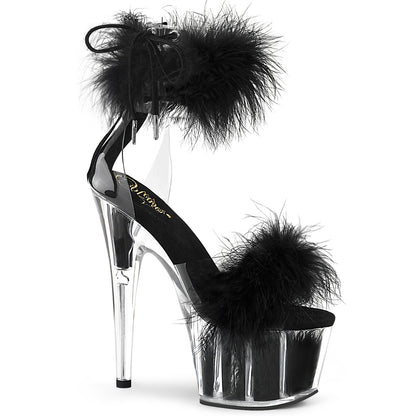 Pleaser Sandales pour femmes ADORE-724f CLR-BLK FUR / BLK FUR
