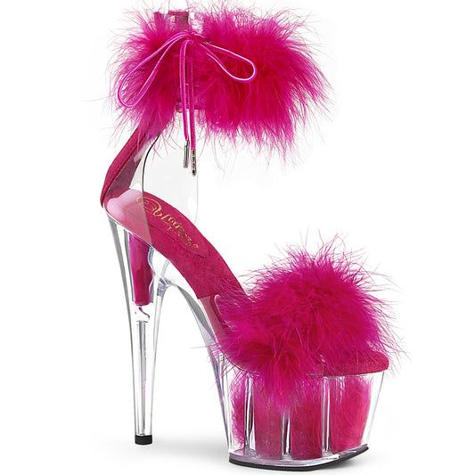 Pleaser Sandales pour femmes ADORE-724F CLR-H. Fourrure rose / h. Fourrure rose
