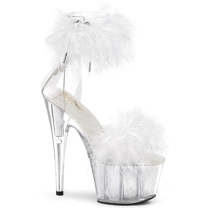 Pleaser Sandales pour femmes ADORE-724f CLR-WHT FUR / WHT FUR