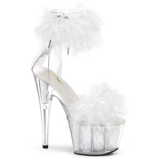 Pleaser Sandales pour femmes ADORE-724f CLR-WHT FUR / WHT FUR