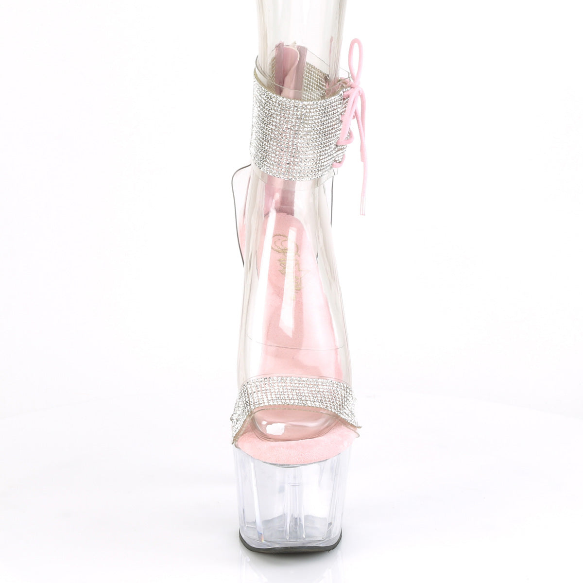 Pleaser Womens Sandals ADORE-727RS Clr-B. Pink/Clr