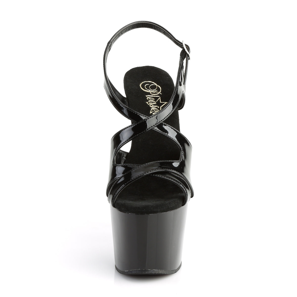 Pleaser Womens Sandals ADORE-730 Blk Pat/Blk