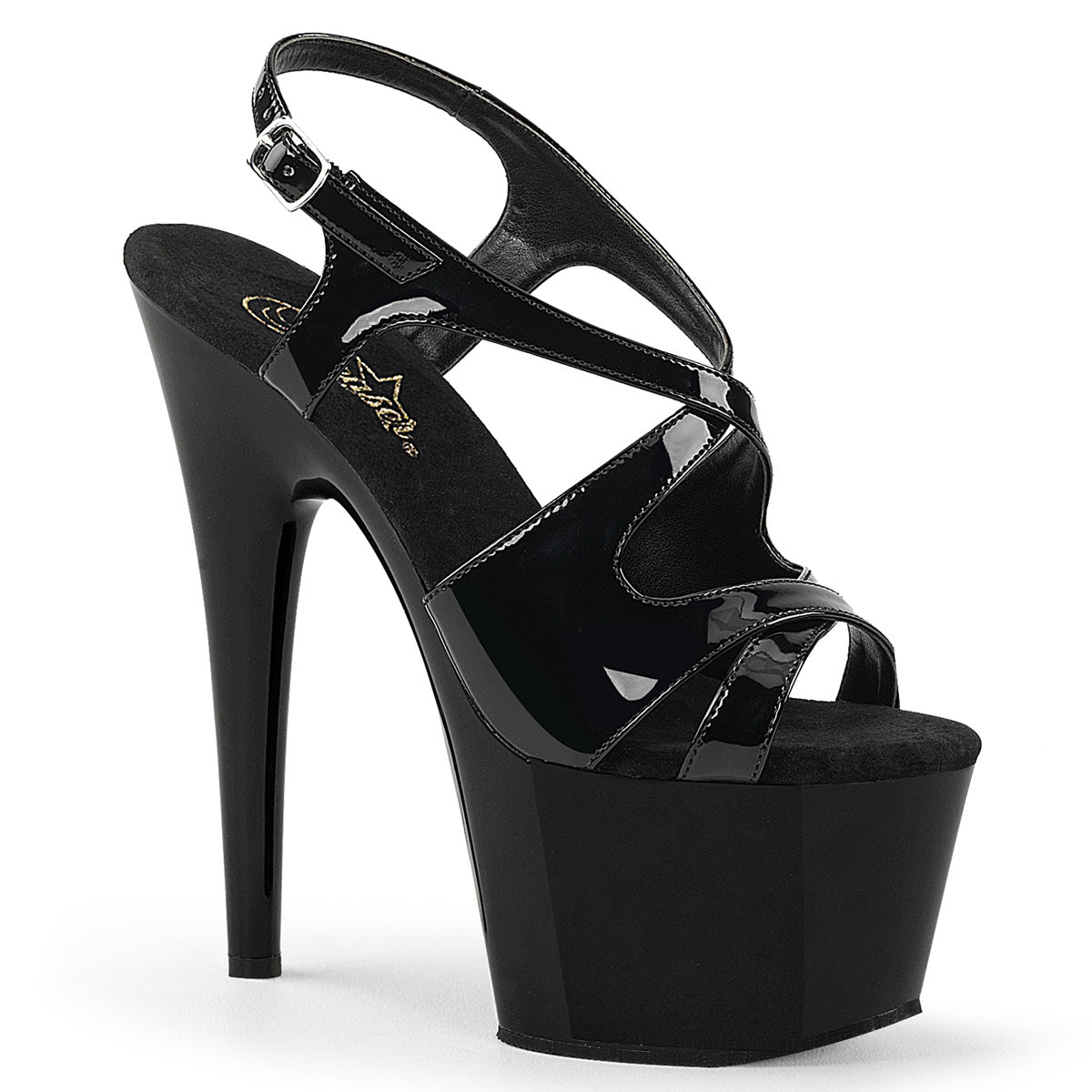 Pleaser Womens Sandals ADORE-730 Blk Pat/Blk
