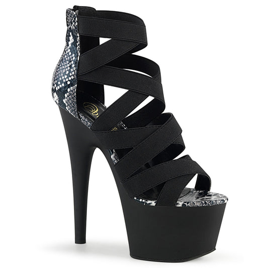 Pleaser Sandales pour femmes ADORE-748SP BLK BAND BAND-SNAKE-SNAKE PAT / BLK MATTE