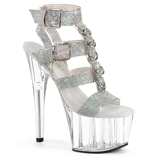 Pleaser Women's Platform Shoes ADORE-756RS Slv AB RS-TPU/Clr