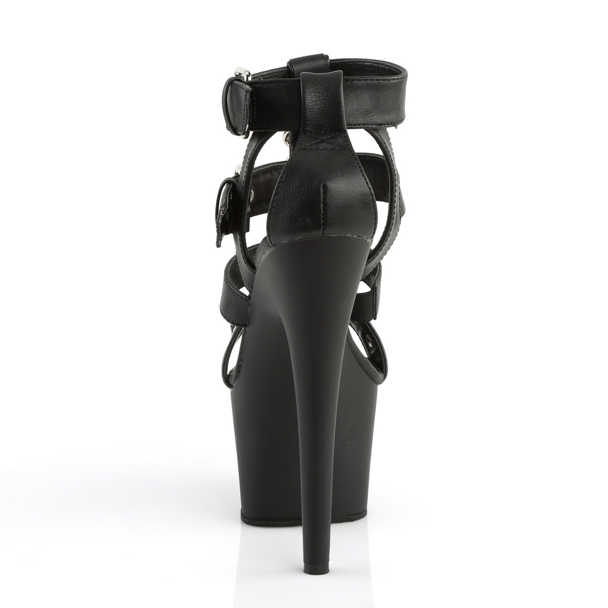 Pleaser Sandales pour femmes ADORE-758 Blk Faux Cuir / Blk Matte