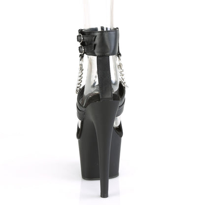 Pleaser Sandales pour femmes ADORE-761 BLK FAUX CUIR / BLK MATTE