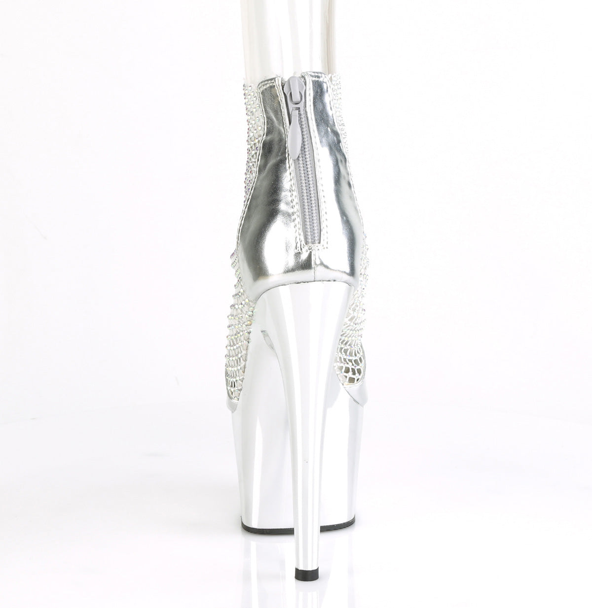 Pleaser Sandales pour femmes ADORE-765rm SLV METALLIQUE PU-RS MESH / SLV CHROME