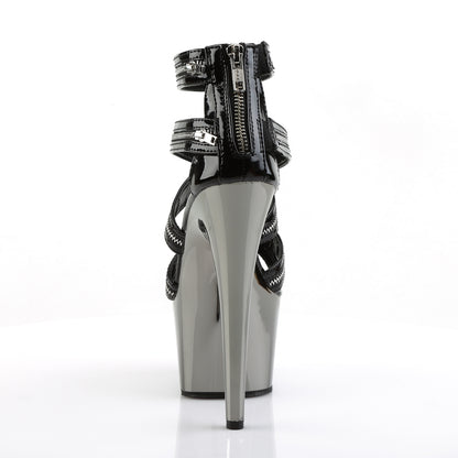Pleaser Womens Sandals ADORE-767 Blk/Pewter Chrome