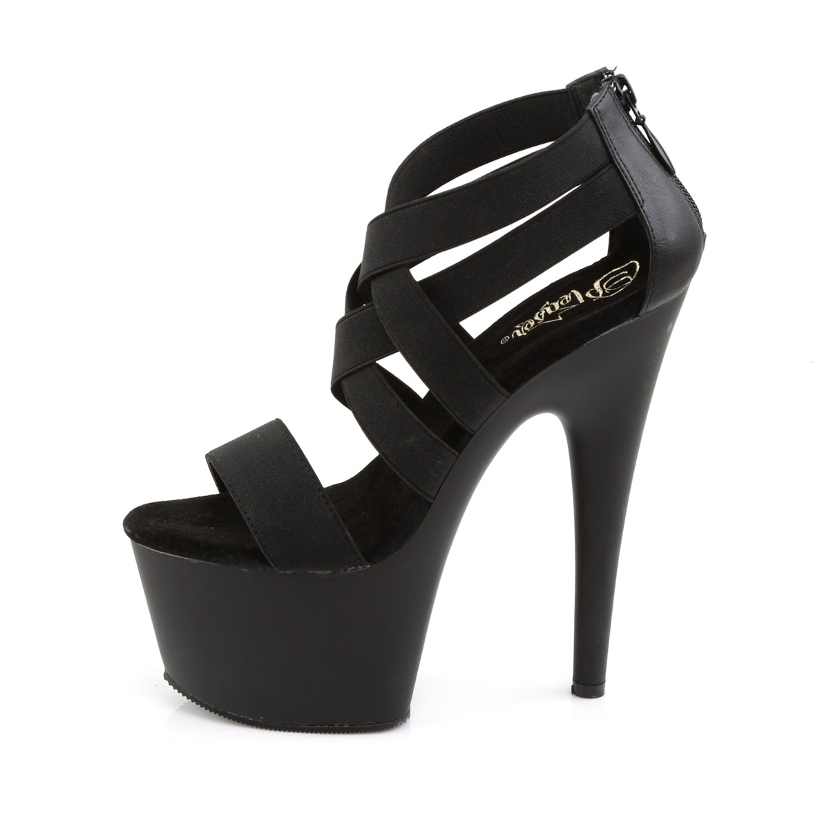 Pleaser Sandales pour femmes ADORE-769 BLK BAND BAND-FAUX CUIR / BLK MATTE