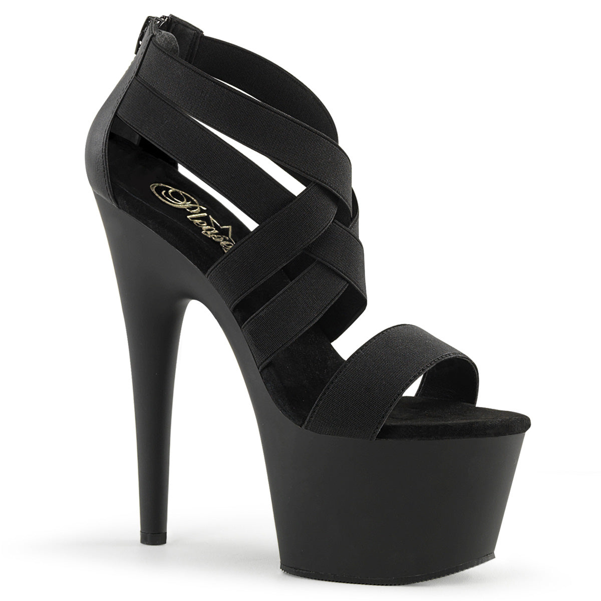 Pleaser Sandales pour femmes ADORE-769 BLK BAND BAND-FAUX CUIR / BLK MATTE
