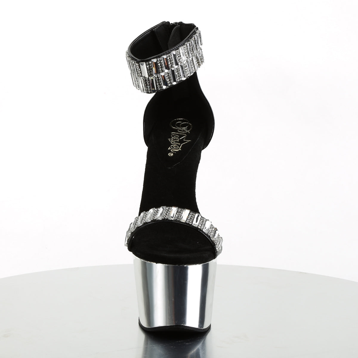 Pleaser Sandales pour femmes ADORE-769rs blk / slv chrome