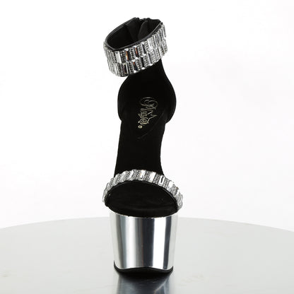 Pleaser Sandales pour femmes ADORE-769rs blk / slv chrome