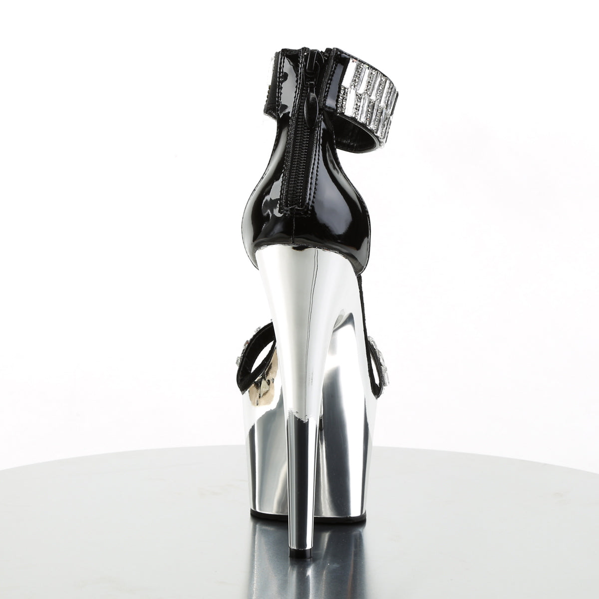 Pleaser Sandales pour femmes ADORE-769rs blk / slv chrome