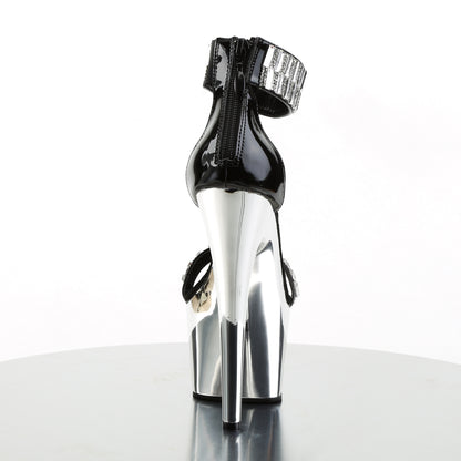 Pleaser Sandales pour femmes ADORE-769rs blk / slv chrome