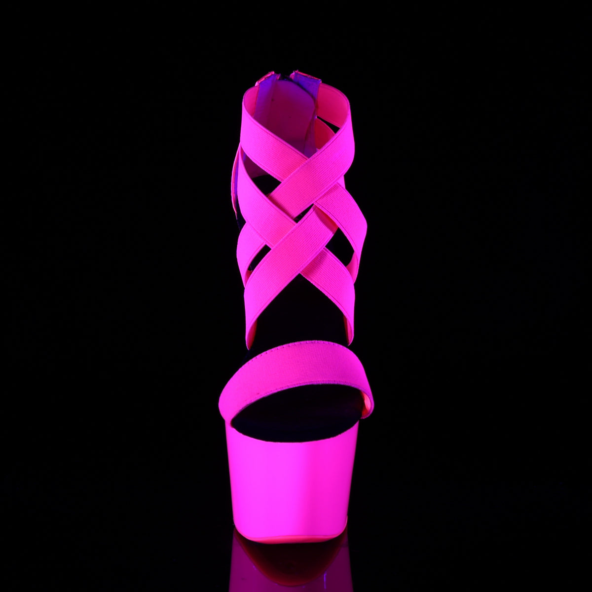 Pleaser Sandales pour femmes ADORE-769udu Neon H. Bande élastique rose-Pat / néon H. rose