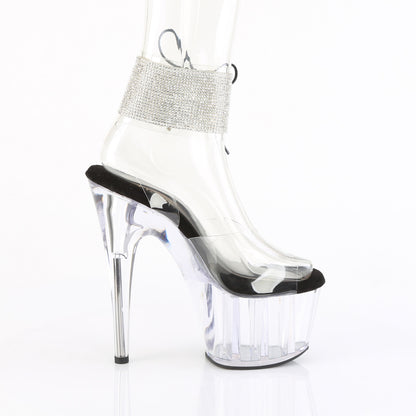 Pleaser Women's Platform Shoes ADORE-791-2RS Clr-Blk/Clr