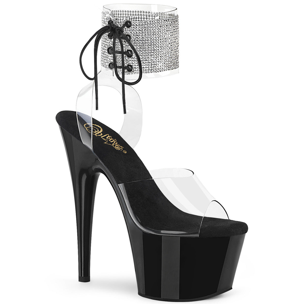 Pleaser Womens Sandals ADORE-791-2RS Clr/Blk