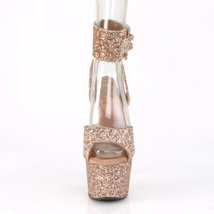 Pleaser Sandales pour femmes ADORE-791LG Rose Gold Glitter / Gold Gold Glitter