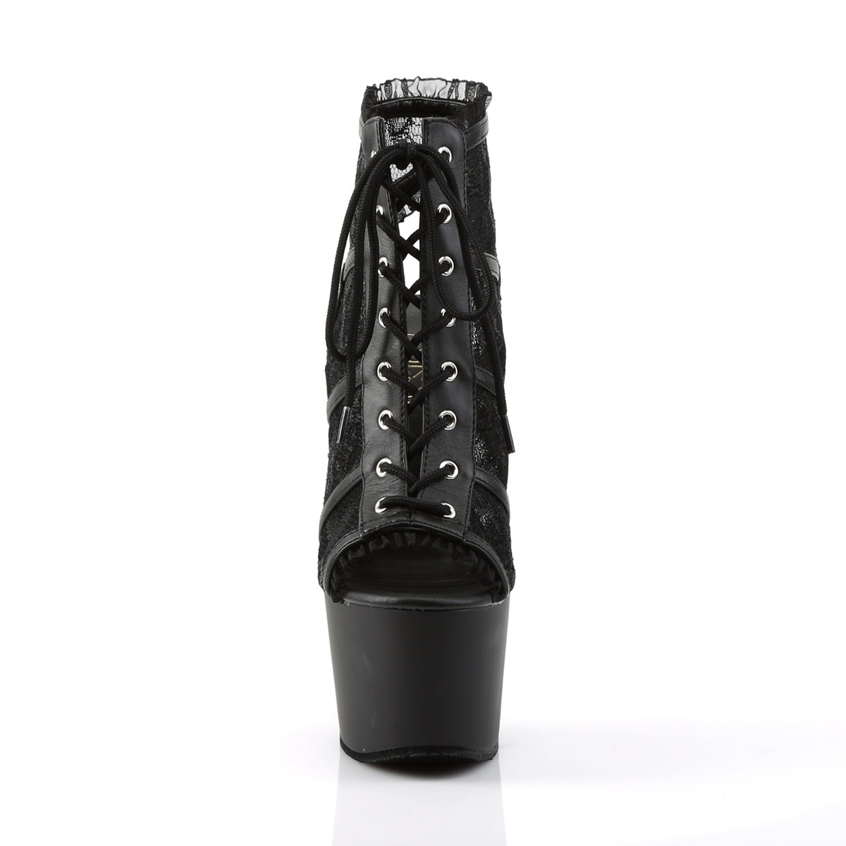 Pleaser Bottines pour femmes ADORE-796LC BLK MESH DACE / BLK MATTE
