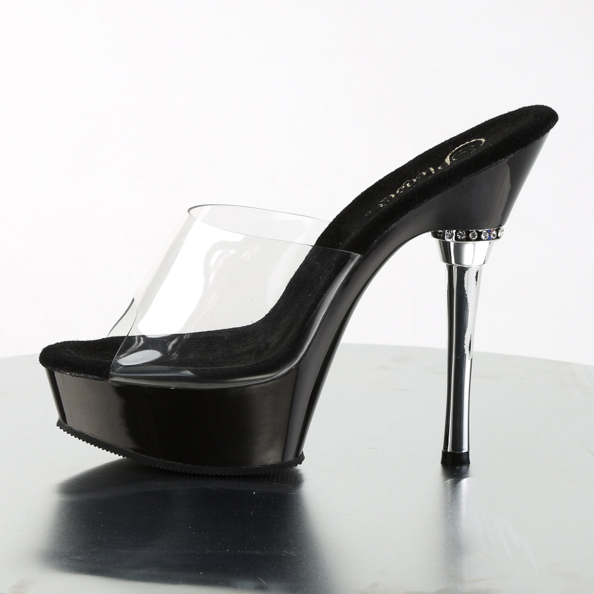Pleaser Sandales pour femmes ALLURE-601 CLR / BLK