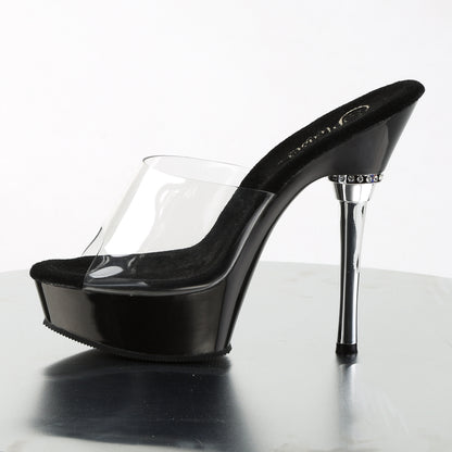 Pleaser Sandales pour femmes ALLURE-601 CLR / BLK