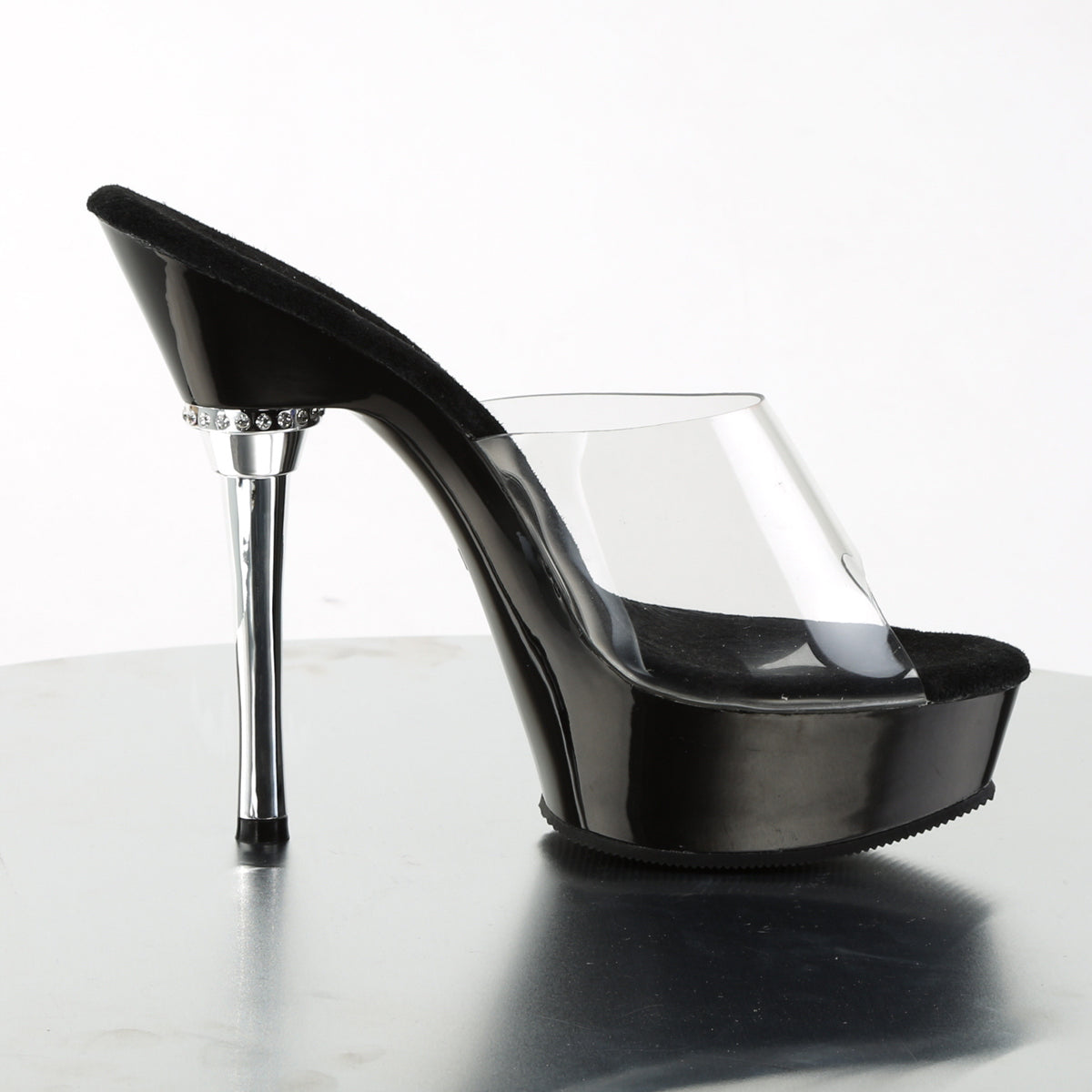 Pleaser Sandales pour femmes ALLURE-601 CLR / BLK