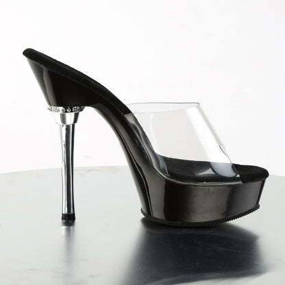 Pleaser Sandales pour femmes ALLURE-601 CLR / BLK