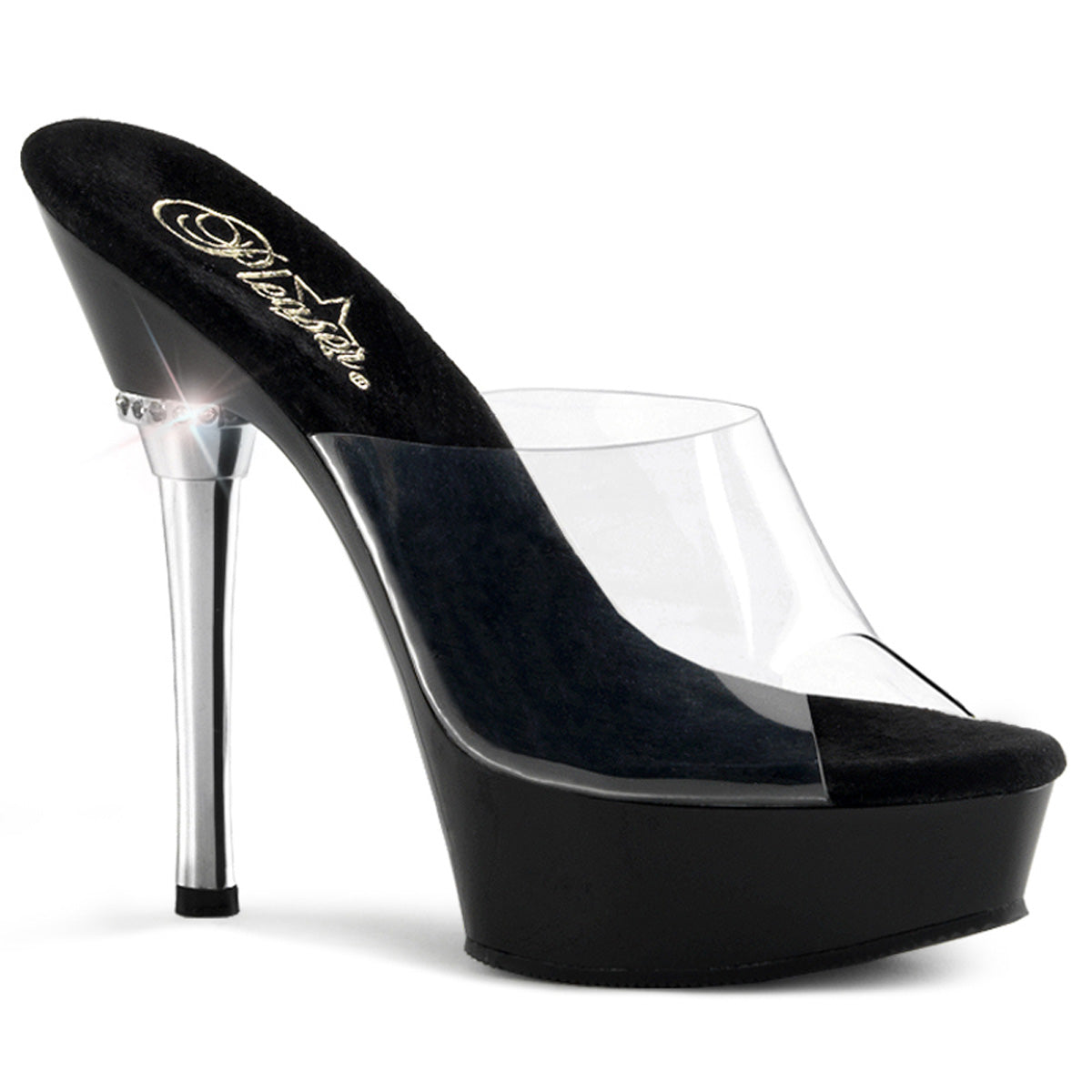 Pleaser Sandales pour femmes ALLURE-601 CLR / BLK