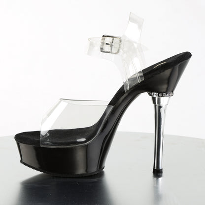 Pleaser Sandales pour femmes ALLURE-608 CLR / BLK
