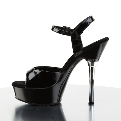 Pleaser Sandales pour femmes ALLURE-609 BLK PAT / BLK