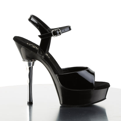 Pleaser Sandales pour femmes ALLURE-609 BLK PAT / BLK