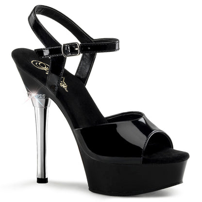 Pleaser Sandales pour femmes ALLURE-609 BLK PAT / BLK