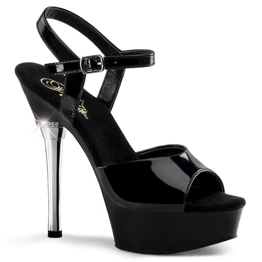 Pleaser Sandales pour femmes ALLURE-609 BLK PAT / BLK