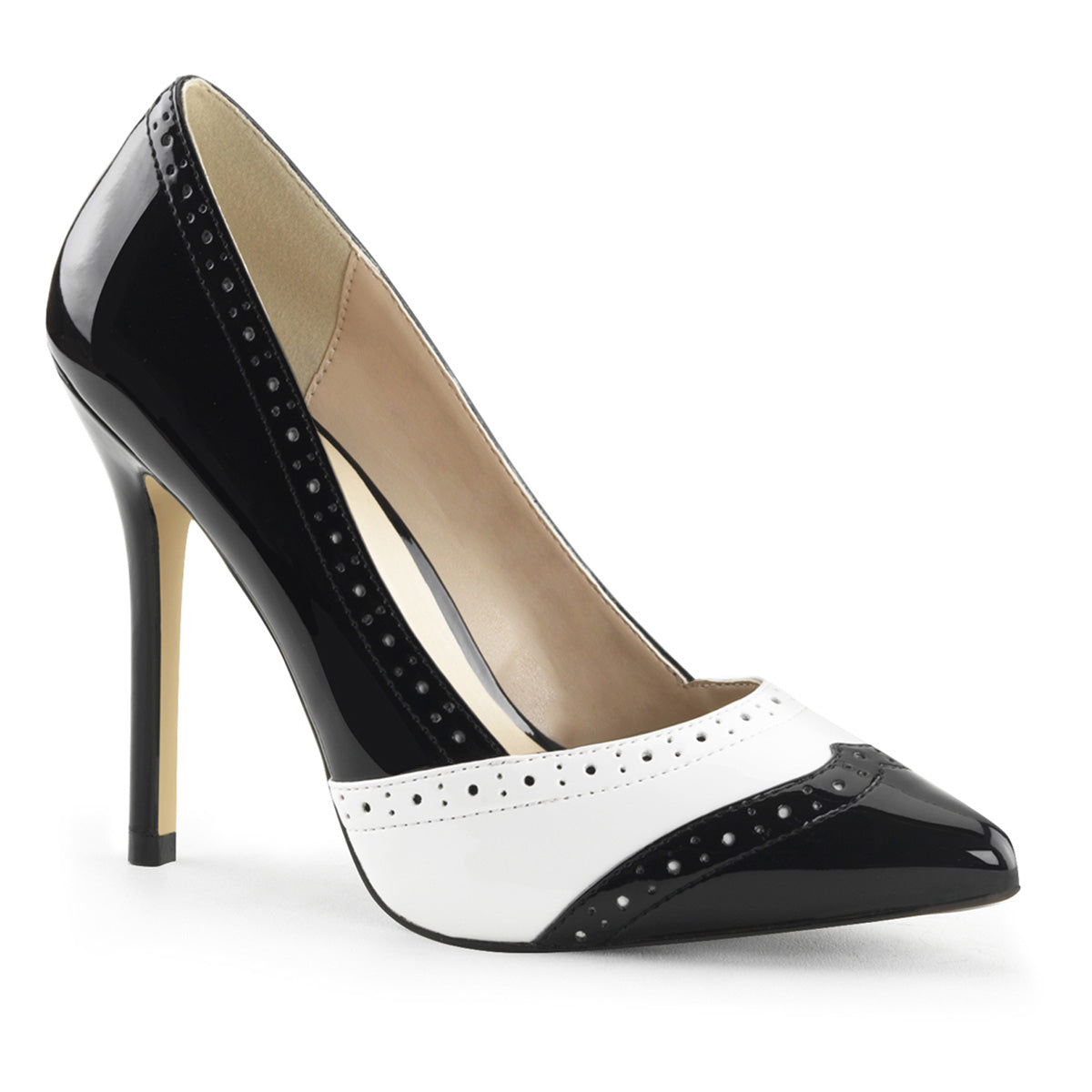 Pleaser Pompes pour femmes AMUSE-26 blk-wht pat
