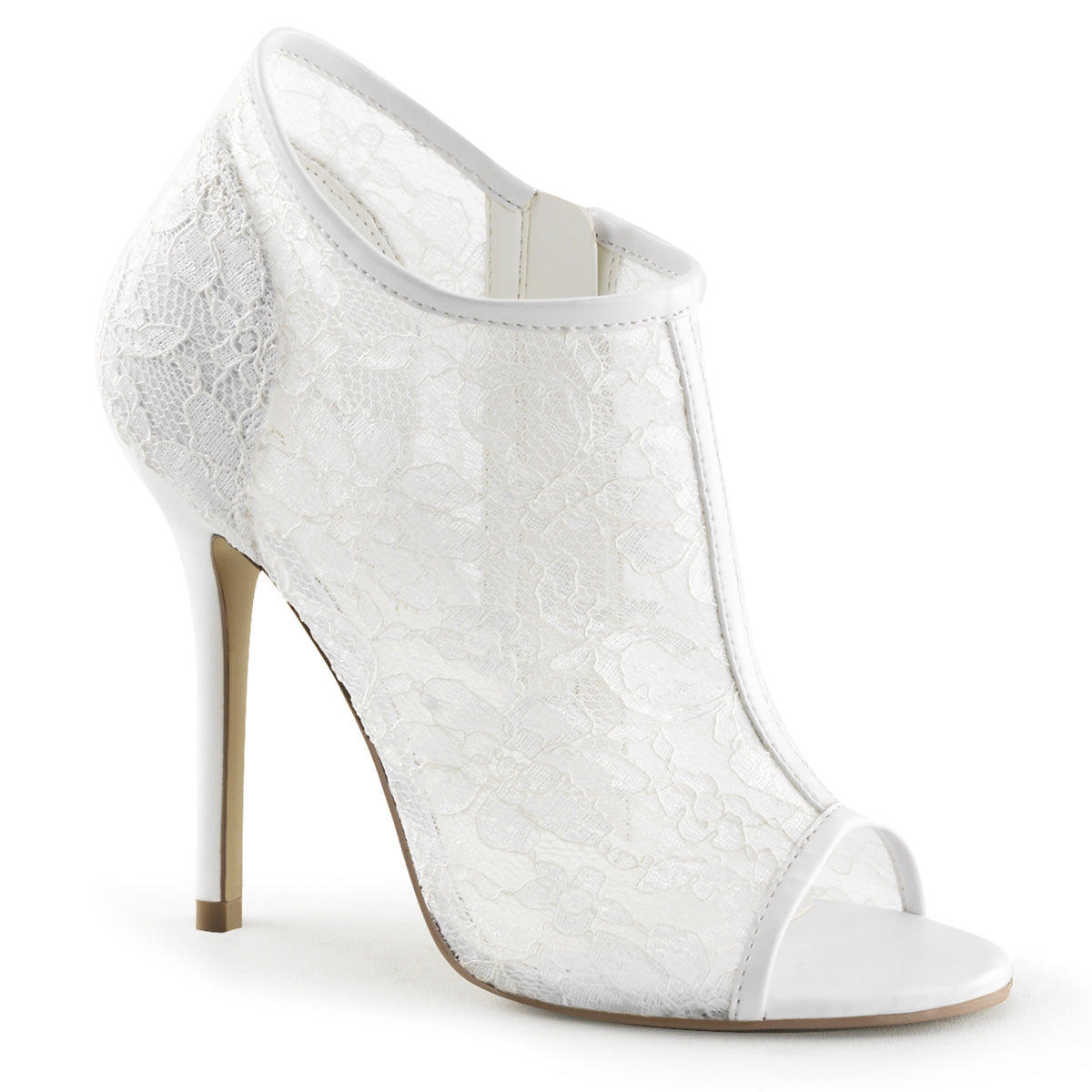 Fabulicious Sandales pour femmes AMUSE-56 maille de dentelle ivoire