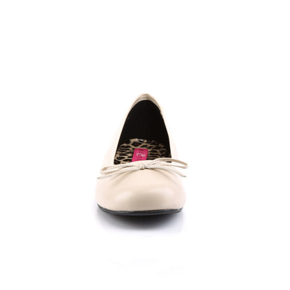 Pleaser Pink Label Womens Pumps ANNA-01 Cream Faux Leather