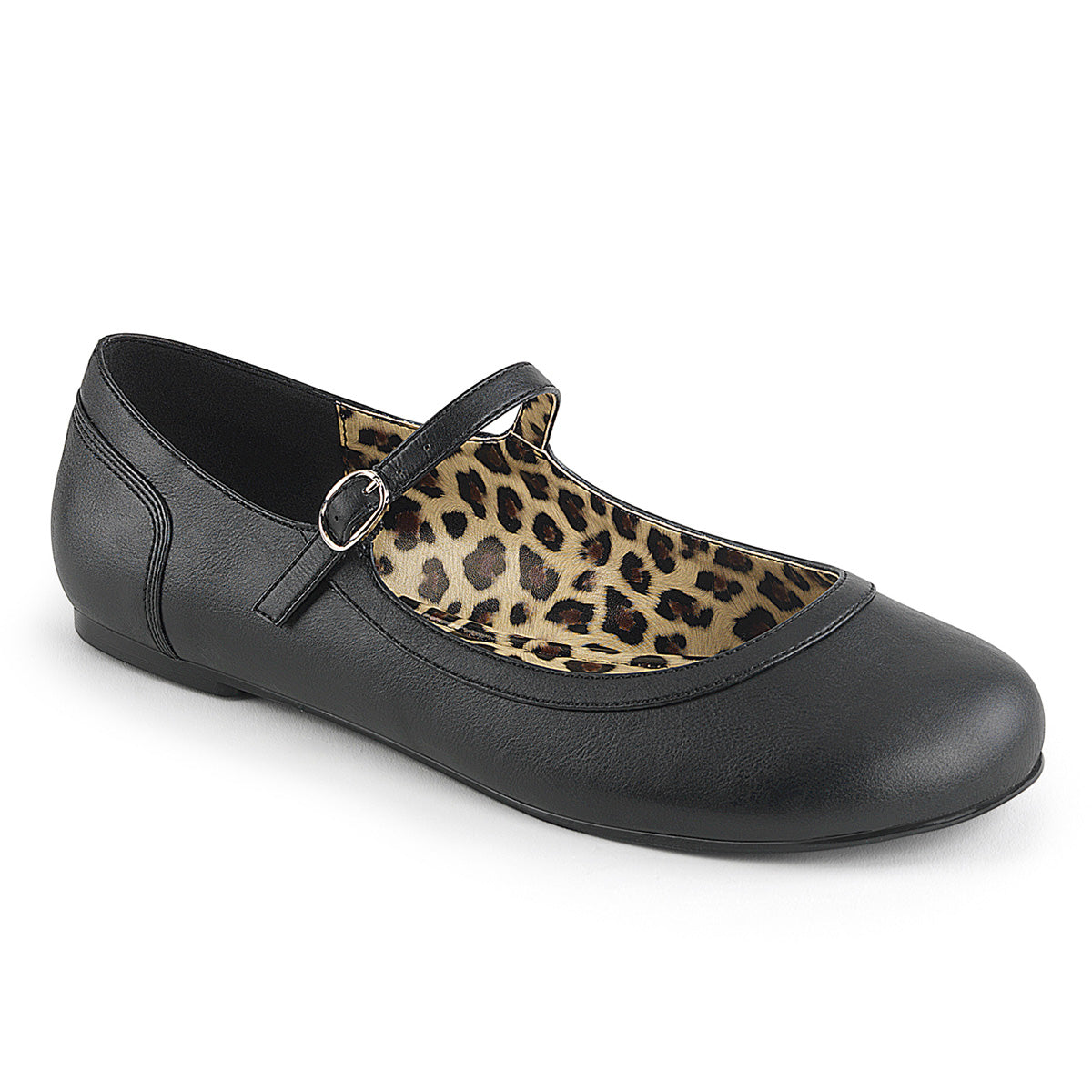 Pleaser Pink Label Womens Pumps ANNA-02 Blk Faux Leather