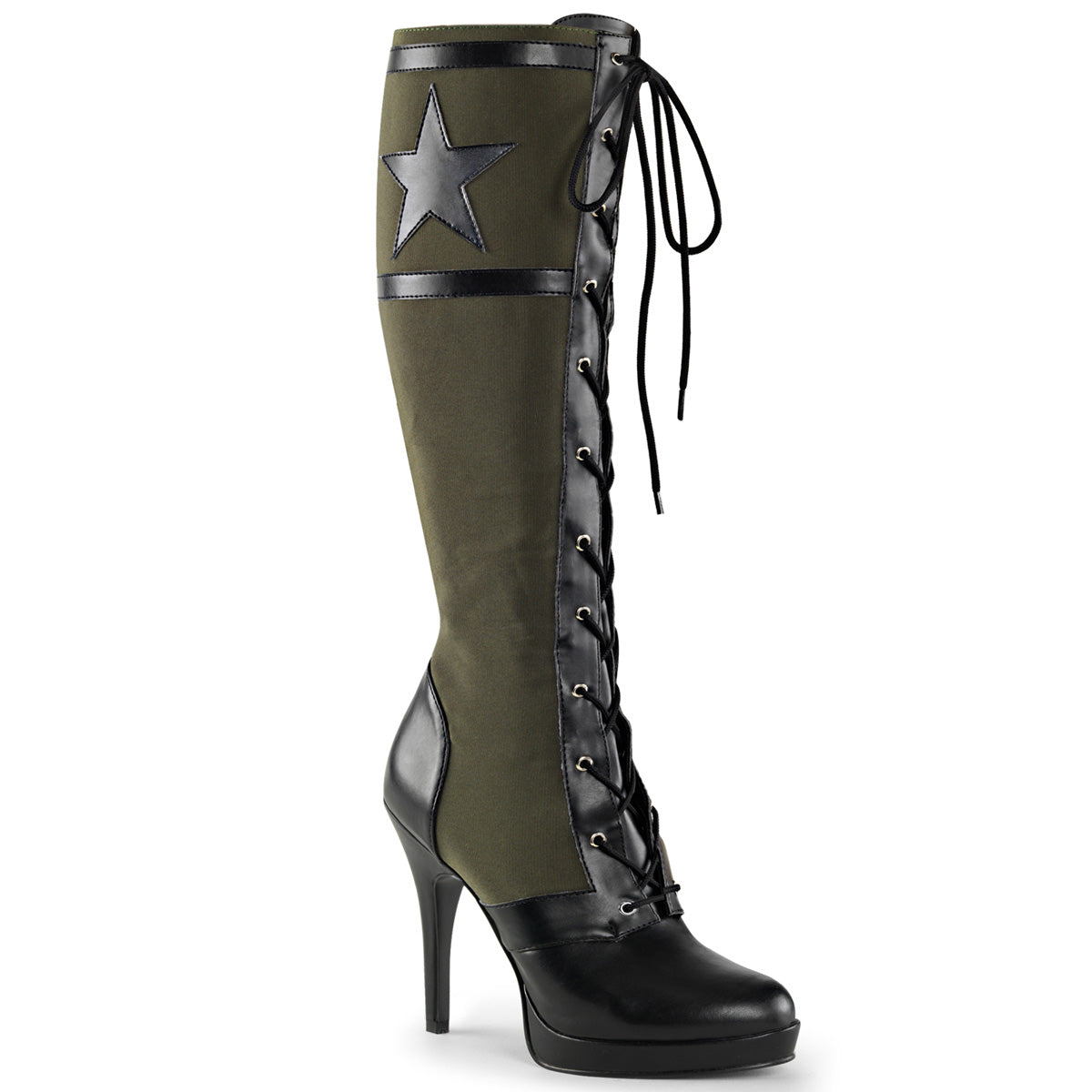 Funtasma Bottes pour femmes ARENA-2022 Blk PU-Army Toile verte