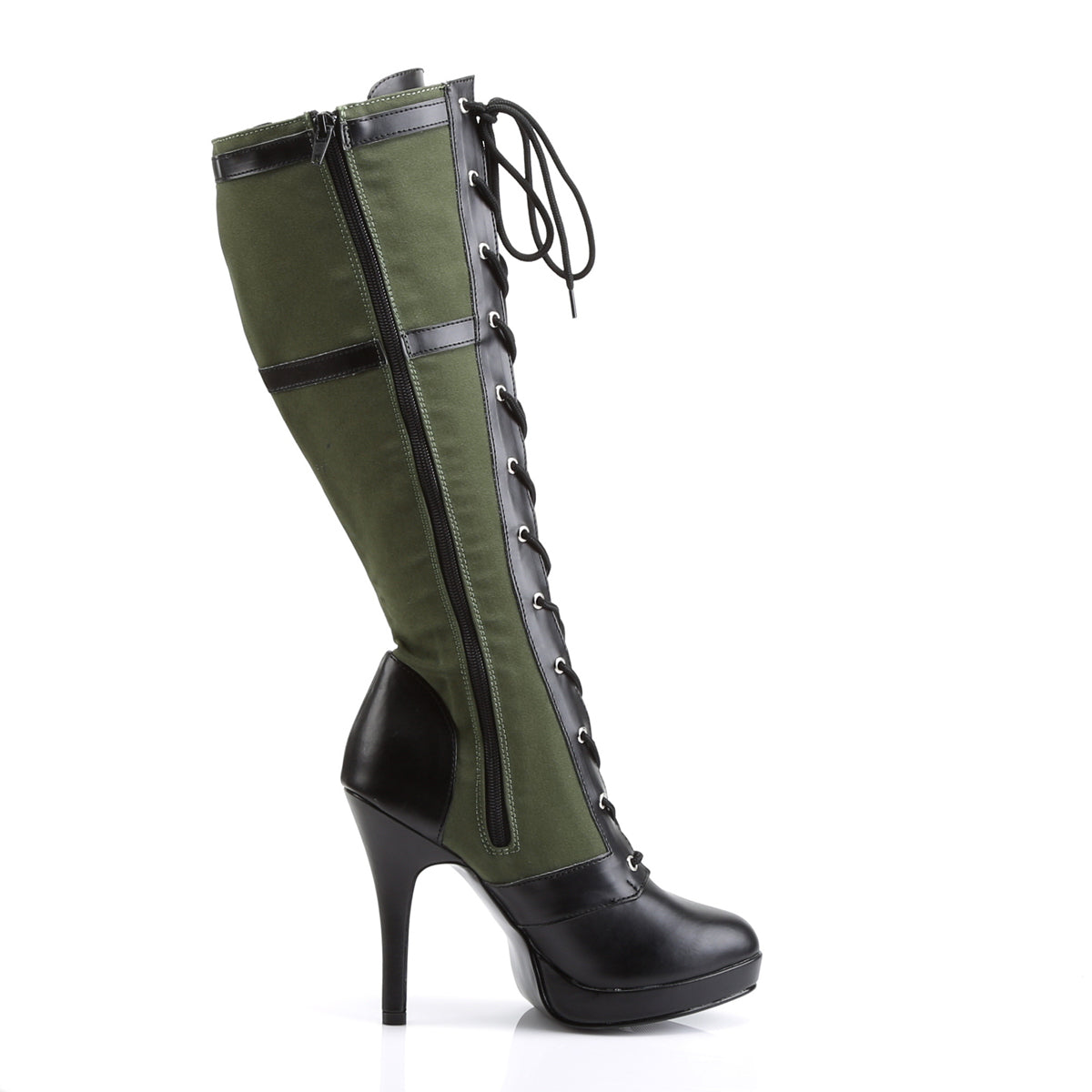 Funtasma Bottes pour femmes ARENA-2022 Blk PU-Army Toile verte
