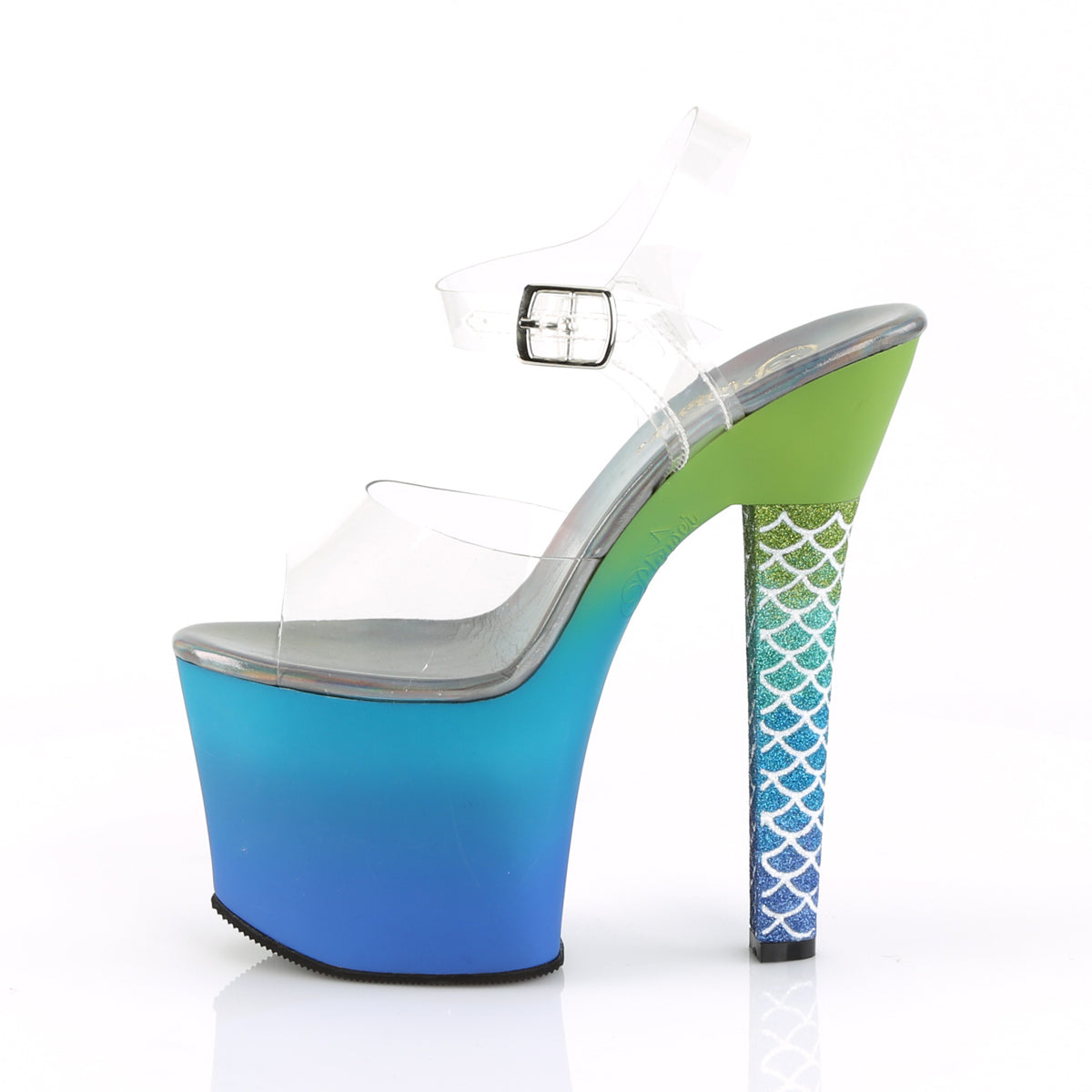 Pleaser Sandales de Womens ARIEL-708OMBRE Clr / Vert-Ombre bleu