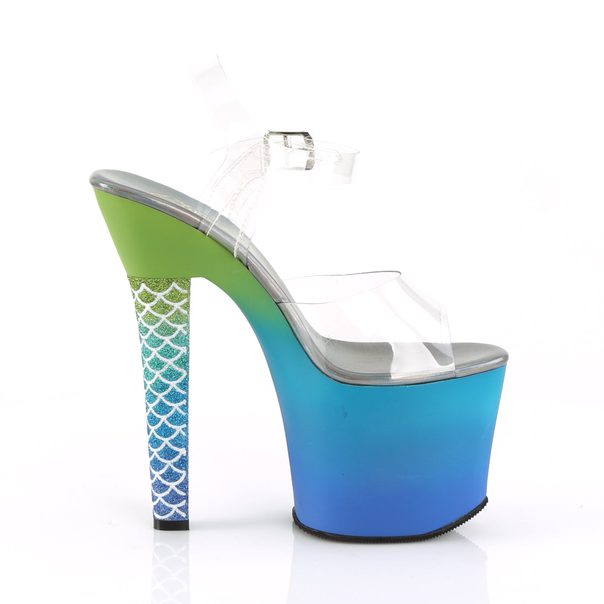 Pleaser Sandales de Womens ARIEL-708OMBRE Clr / Vert-Ombre bleu