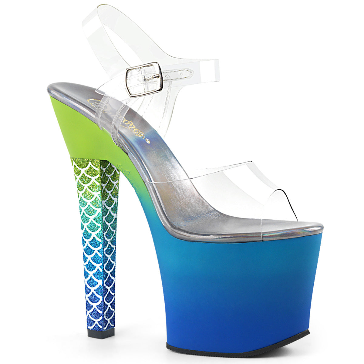 Pleaser Sandales de Womens ARIEL-708OMBRE Clr / Vert-Ombre bleu