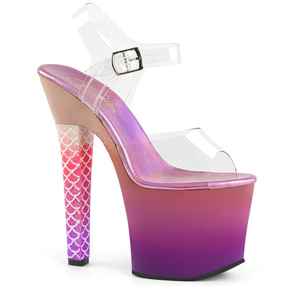 Pleaser Womens Sandals ARIEL-708OMBRE Clr/Pink-Purple Ombre