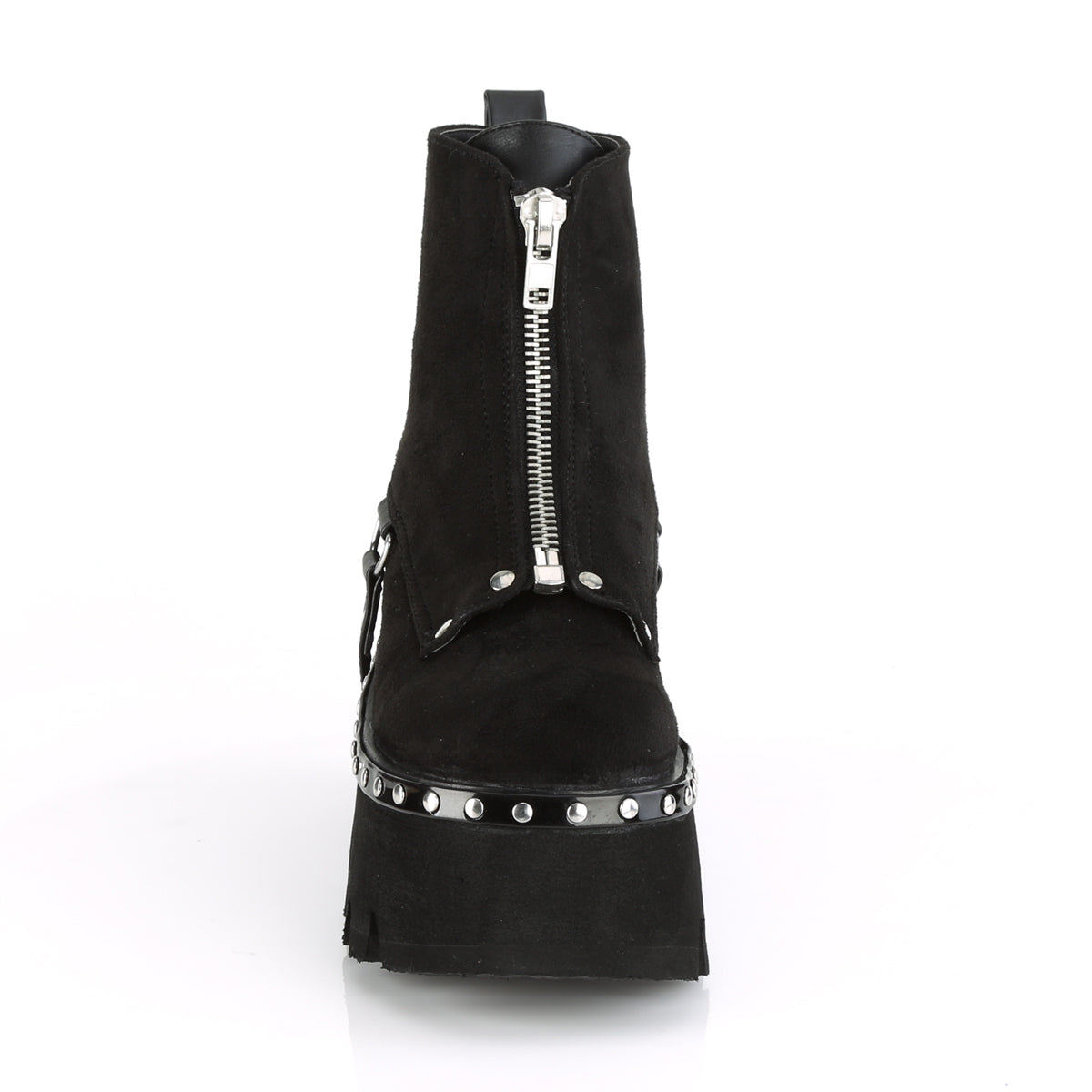 DemoniaCult Bottes de cheville des femmes ASHES-100 Blk Vegan Suede-Blk V. Le