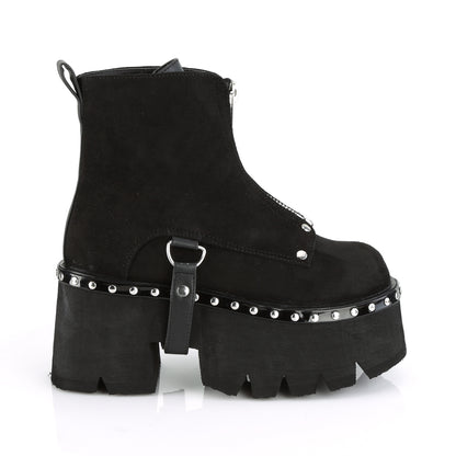 DemoniaCult Bottes de cheville des femmes ASHES-100 Blk Vegan Suede-Blk V. Le